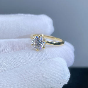 18K Massief Goud 1.5ct Lab Diamond E Vvs2 6 Klauwen Verlovingsring Vrouwen Solitaire Ringen Lab Gemaakt Diamanten Belofte Trouwring - Product Image 4