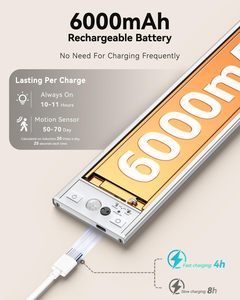 ไฟ LED ติดผนังแบบแม่เหล็ก ชาร์จผ่าน USB พร้อมเซ็นเซอร์ตรวจจับความเคลื่อนไหว สำหรับตู้เสื้อผ้าและใต้ตู้ ปรับความสว่างได้ - Product Image 3