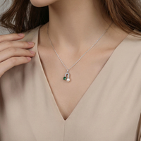 Collier de perles Moyu en argent 925 pour femme, design fer à cheval, incrustation de zircon, collier en argent 925