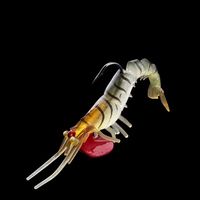 Leurre souple articulé en PVC pour la pêche au zander en rivière, type crevette d'eau salée, 100mm 12g