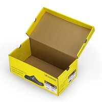 Boîte d'emballage de chaussures pliante Sandales Pantoufles Boîtes à chaussures Dossiers de carton ondulé personnalisés Papier ondulé Marque imprimée Jaune