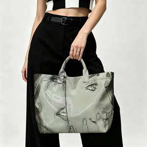 Sac à main tendance en PVC transparent imperméable, grande capacité, pour le quotidien, sac à bandoulière, sac de maman - Product Image 1