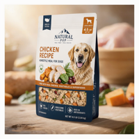 Sac d'emballage pour aliments pour animaux de compagnie, imprimé sur mesure, résistant à l'humidité, laminé PET/AL/PE, fond plat, pochette pour aliments pour animaux de compagnie, fermeture éclair sécurisée, soufflet latéral