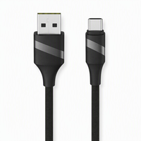 Kabel Pengisian Cepat USB-A ke USB-C 1m 48-Spindle Nylon Braided, Kabel Sinkronisasi Data Tipe-C yang Tahan Lama