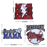 Patch brodé à sequins 'Baseball Mama' avec lettre en forme de cœur, thermocollant pour T-shirt, sweat à capuche, chapeau, accessoires vestimentaires, vente en gros