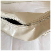 Sac à main hobo vintage de luxe en PU avec fermeture éclair, motif bonbon, bandoulière unique, portable, pour femme, blanc