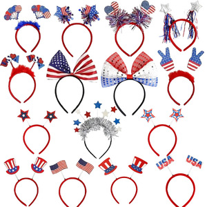 Anpassbares patriotisches Stern-Stirnband zum 4. Juli |   Direkt ab Werk |   USA Feiertagsparty Haaraccessoires - Product Image 2