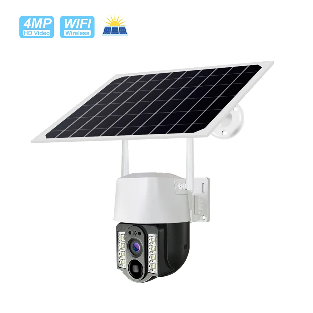 Minicâmera ip hd 4mp de 5v, wi-fi, sem fio, luz led, visão noturna, câmera solar, wi-fi, bateria