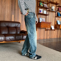 Nouveau jean tendance bleu clair haut de gamme pour hommes. Pantalons décontractés tendance, simples, amples et polyvalents