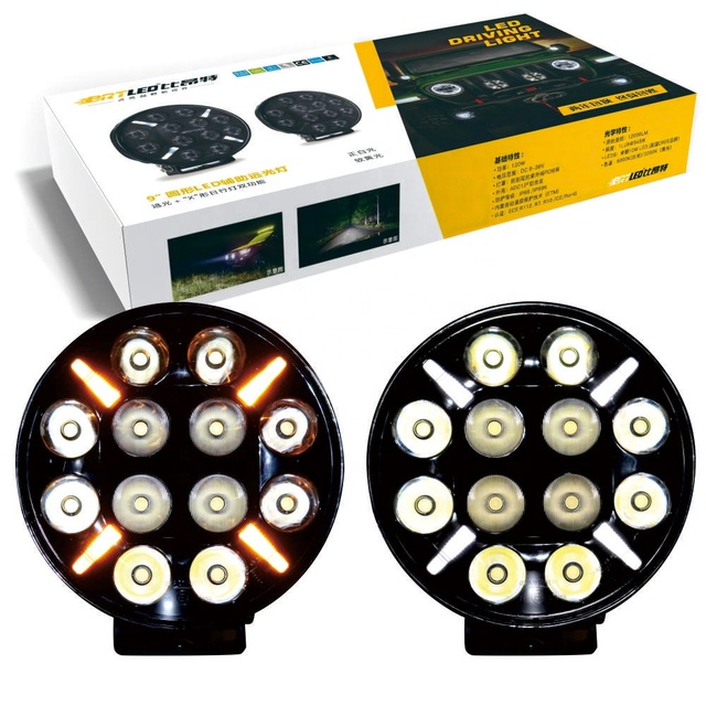 120W 9 Inch Round DRL Led Driving Light Position Light Truck Car Utv Atv R112 Spot Beam 12000lm Offroad Driving Light
