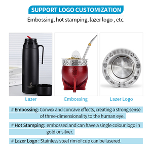 Kits de Yerba Mate en cuir fait main impérial d'Argentine Fiole thermo moderne en acier inoxydable <span class=keywords><strong>à</strong></span> motif croisé avec paille Bombilla - Product Image 5