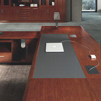Grands bureaux de direction en placage MDF, style chinois classique, pour PDG, directeurs et patrons, mobilier de bureau de luxe pour design d'intérieur.