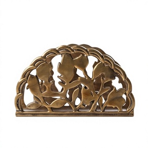 Servilletero de Metal con Diseño Floral Trenzado y Borde Texturizado para Cocina y Comedor, Venta al por Mayor - Product Image 1
