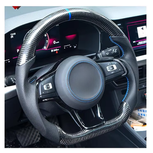 Rueda de estilo deportivo para Volkswagen Golf 7,5 <span class=keywords><strong>GTI</strong></span> MK7 <span class=keywords><strong>Polo</strong></span> GTS GTD GTE R Passat CC R-Line Volante de fibra de carbono - Product Image 1