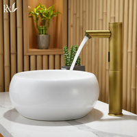 Robinet de lavabo YaKe en laiton antique pour salle de sport et salle de bain, design moderne de haute qualité, sans contact, à capteur automatique, monotrou, à poser sur le comptoir