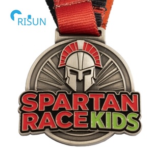 Venta al por mayor personalizado 3D esmalte personalizado carrera correr maratón espartano medalla <span class=keywords><strong>Spartan</strong></span> carrera niños finisher medallas - Product Image 2
