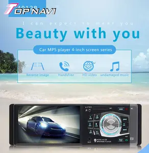 Pemutar DVD MP5 mobil Stereo 1 Din, layar sentuh Video HD 4 inci, pemutar Stereo MP5