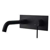 Robinet de lavabo mural 304 Ss, mitigeurs de haute qualité à deux poignées noir
