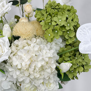 Centros de Mesa de Seda Artificial Realistas en Blanco y Verde, Bolas de Flores, Decoraciones para Mesas de Boda, Arreglos para Eventos - Product Image 4