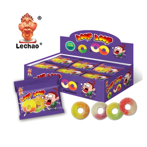 Caramelle Halal a Forma di Anello, Gommose alla Frutta Ricoperte di Zucchero, Dolci e Masticabili, in Confezione Scatola, Vendita all'Ingrosso - Product Image 1