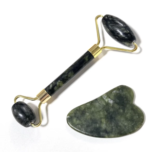 face lifting wrinkle removal skin care tools green xiu yan <b>jade</b> <b>roller</b> gua sha kit women beauty products - Product Image 2