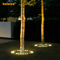 Vente chaude décoratif pilier éclairage palmier/cocotier arbre cerceau lampes LED extérieur arbre projecteur colonne arbre anneau lumière