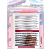 Individuel Manga Lash Cluster DIY Lash Extensions Kit Fournisseurs avec Cils Colle Remover Pince À Épiler Faux Vison Cils En Gros