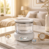 Nettoyeur à ultrasons pour appareils dentaires en verre 24W, étanche IPX6, modes 5 et 10 minutes pour aligneurs, prothèses dentaires et bijoux