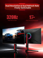 Monitor Gaming OEM ODM de 27 Pulgadas, Plano, QHD 2K, 180Hz, con Soporte Ajustable en Altura, para Escritorio, Hogar, PC