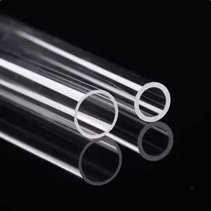 공장 도매 하이 퀄리티 200mm 대구경 석영 유리 튜브 융합 실리카 유리 튜브