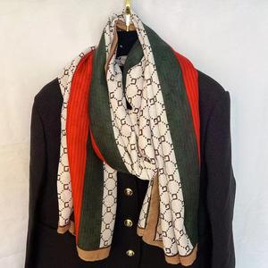 Koreanischer Langfransiger Gestreifter Schal/Tuch für Damen, Polyester, Frühling, Alltagsaccessoire 2025 - Product Image 2