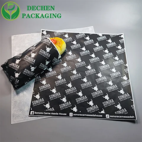Custom Food Wrapping Paper For Burger Sandwich Deli