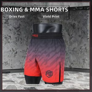 กางเกงชกมวย MMA แบบลำลองสำหรับผู้ชายและผู้หญิง เอวกลาง/เอวสูง ระบายอากาศได้ดี แห้งเร็ว ผลิตจากผ้าสแปนเด็กซ์/โพลีเอสเตอร์ พิมพ์ลายแบบ Sublimation - Product Image 2