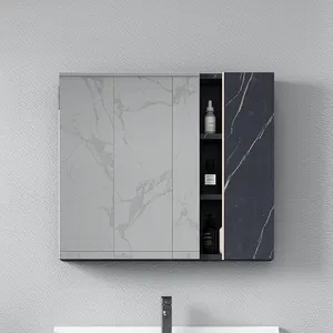 KHÁCH SẠN Hiện Đại Gốm Rửa Bồn Rửa Với Gương Tủ Phòng Tắm Nội 800 Mm Thép Không Gỉ Phòng Tắm Vanity