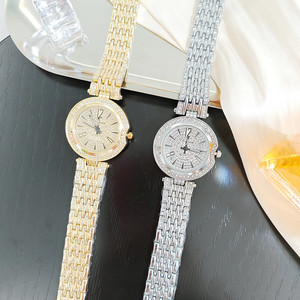 YuSa1255 Großhandel Luxus Damen Quarzuhr Voll-Diamant-Armband Römische Ziffern Casual Damenuhren Schmuckset für Frauen - Product Image 4