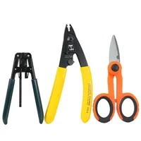 3 packs Kit d'outils pour fibre optique Ciseaux Kevlar Pince à dénuder à double trou et CFS-3 à dénuder les fibres optiques