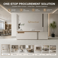 Qianhao - Mobilier de bureau commercial de luxe moderne haut de gamme en MDF, ensemble complet carré, pour restaurant, salon, réception
