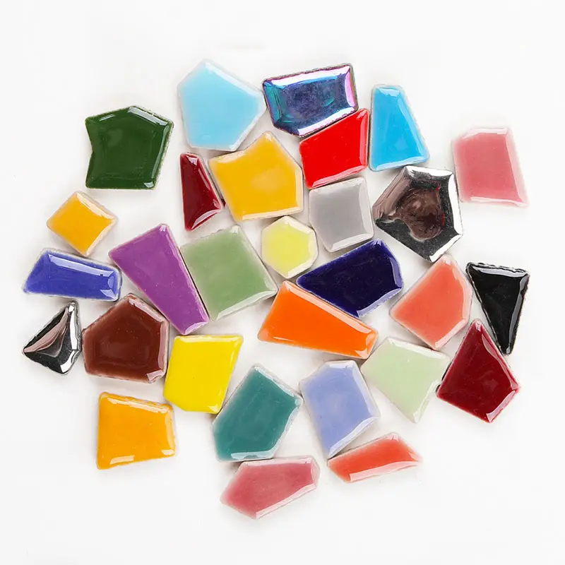 200 g Mosaic Tiles Stained Glass - Assorted Colors for Art Craft and Home Decorations - Mosaic Tiles Shaped Ceramic, 0.5x2 cm
