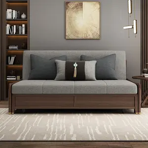 Sofa Tempat Tidur Keluarga Kecil Lipat Tiga Ekstraksi Retro Ruang Tamu Kamar Tidur Fungsi Penyimpanan Sofa Fungsi Ganda Berbaring