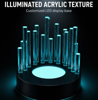 Présentoir à bouteilles LED circulaire en acrylique sur mesure, support de bar lumineux en plexiglas, présentoir à vin de luxe pour restaurant et club