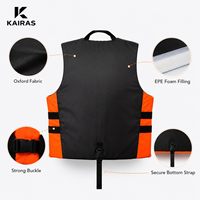 Gilet de flottabilité pour adulte 75N pour jet ski, kayak, navigation, pêche, sports nautiques, gilet de sécurité réfléchissant réglable