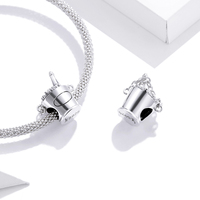 Usine de gros 925 Sterling Silver Charm Glacé Champagne Seau Charme Fit Bracelet DIY Collier Pendentif Club Bijoux SCC1687