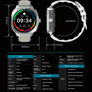 Z19 câu trả lời thực hiện cuộc gọi Smartwatch Earbuds IP68 chống nước đồng hồ 2 dây đeo thể thao đồng hồ 100 + chế độ thể thao tự làm mặt đồng hồ - Product Image 6