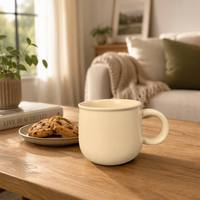 Mug à café esthétique 14oz, style nordique, tasse en céramique minimaliste, mug à ventre arrondi, cadeau pour les amateurs de café