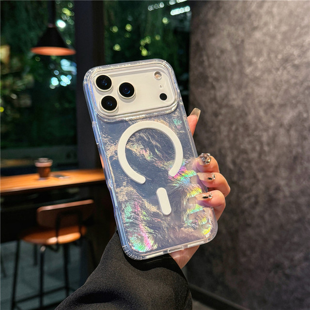 Premium Glacier Gradient Laser Megnetic IMD Shockproof Hard PC Soft TPU Mobile Phone Case for iPhone 17 Pro/17 Air/17 Pro Max