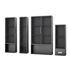Armoire de niche moderne de luxe en acier inoxydable 304 durable avec porte dissimulée, rangement en verre et panneau arrière miroir pour salle de bain, hôtel, appartement - Product Image 1