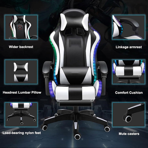 Miễn Phí Mẫu Ca Tùy Chỉnh Văn Phòng RGB Silla Gamer Para De Oficina Mềm Độn Rocking Màu Hồng Dễ Thương Video Trò Chơi Máy Tính Chơi Game Ghế - Product Image 6