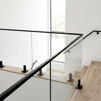 Système de garde-corps en verre sans cadre en acier inoxydable, profilé en U, support de verre, verre trempé résistant à l'eau pour balcon et escalier