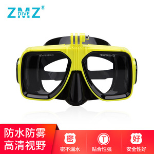 Masque de plongée à double lentille ZMZ, verre trempé 4,0 mm, support pour caméra, plongée libre, sports nautiques pour adultes - Product Image 3