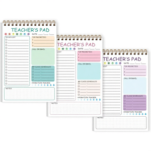 Liste de tâches de l'enseignant en couleur, planification hebdomadaire à reliure enroulée, calendrier de rotation givré en PP, carnet d'autodiscipline, carnet à spirales - Product Image 1